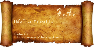 Héra Ariella névjegykártya